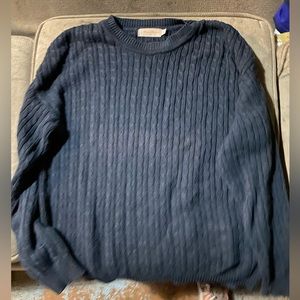 Brooks Brothers sweater, navy blue, crew neck, SIZE SMALL, cable knit